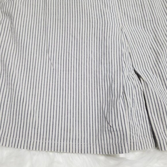 Vintage Point Zero Cotton Blend Y2K Pinstripe A-Line Skirt Business Casual Retro - Picture 2 of 9
